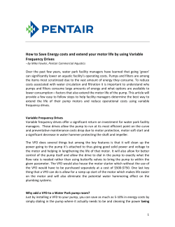 How to Save Energy costs and extend your motor life by using