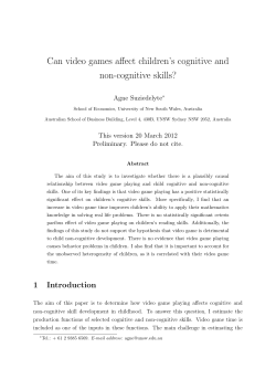 Can video games affect children`s cognitive and non