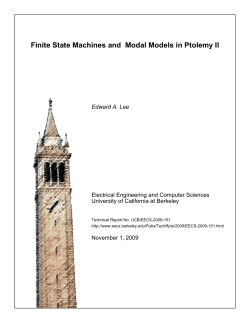 Finite State Machines and Modal Models in Ptolemy II