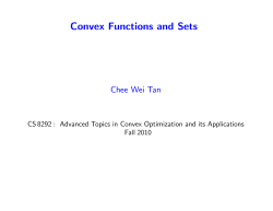 Convex Functions and Sets
