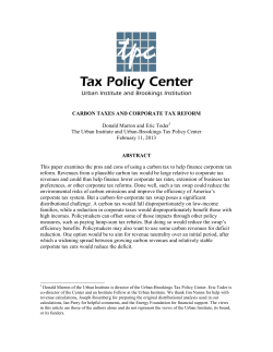 Carbon Taxes and Corporate Tax Reform