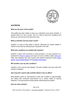 Acitretin - British Association of Dermatologists