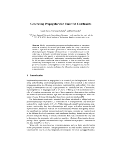 Generating Propagators for Finite Set Constraints