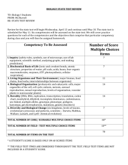 Competency To Be Assessed Number of Score Multiple