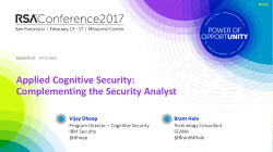 Applied Cognitive Security: Complementing the