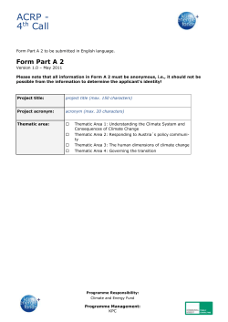 Form Part A2 - ACRP 2nd Call