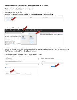 Instructions to enter RSS attendance from sign in sheets as an
