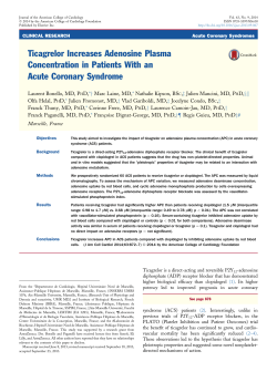 Ticagrelor Increases Adenosine Plasma Concentration in