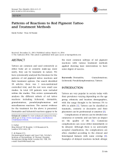 Patterns of Reactions to Red Pigment Tattoo and Treatment