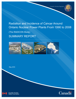 Radiation and Incidence of Cancer Around Ontario Nuclear Power
