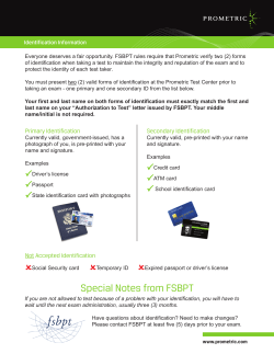 Special Notes from FSBPT