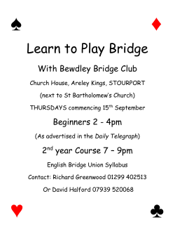 Learn to Play Bridge - Bewdley