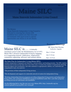 Maine SILC Newsletter May 2017