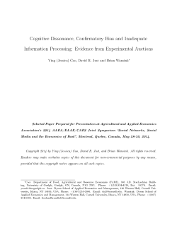 Cognitive Dissonance, Confirmatory Bias and