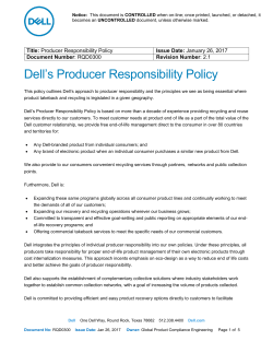 Dell`s Producer Responsibility Policy