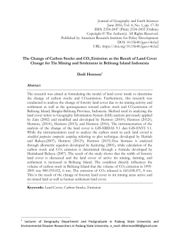 The Change of Carbon Stocks and CO2 Emission as the Result of