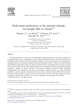 Risk-return preferences in the pension domain