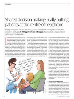 Shared decision making: really putting patients at the