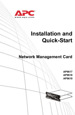 Network Management Card Installation and Quick-Start