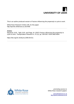 Factors influencing the propensity to cycle to work