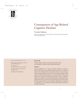 Consequences of Age-Related Cognitive Declines
