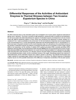 Differential Responses of the Activities of Antioxidant Enzymes to