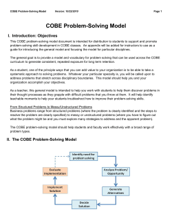 COBE Problem-Solving Model