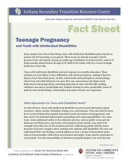 INSTRC Fact Sheet Teen Pregnancy with Disability