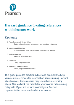Pearson Guide to Harvard Referencing