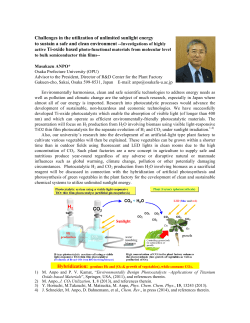 Challenges in the utilization of unlimited sunlight energy to sustain a