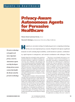 Privacy-Aware Autonomous Agents for Pervasive Healthcare