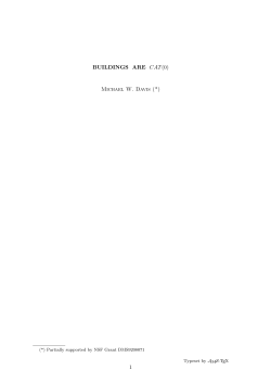 BUILDINGS ARE CAT(0) Michael W. Davis (*) 1