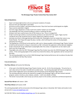 The Winnipeg Fringe Theatre Festival New Play Contest 2017 Rules