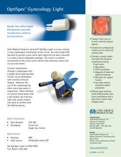 OptiSpec&reg; Gynecology Light - Utah Medical Products, Inc.