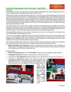 April 2016 God Stuff Happenings
