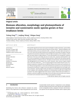 Biomass allocation, morphology and photosynthesis of invasive and