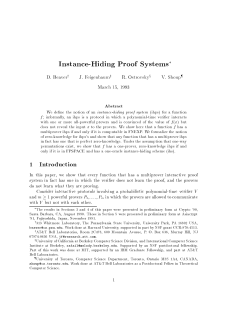 Instance-Hiding Proof Systems