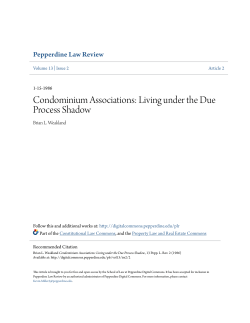 Condominium Associations: Living under the Due Process Shadow