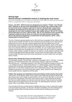 Soravia Group`s residential venture is entering the next round