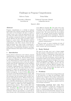 Challenges in Program Comprehension