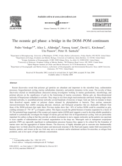 The oceanic gel phase: a bridge in the DOM&ndash;POM continuum