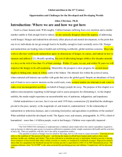 Global nutrition in the 21st Century