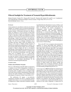 Filtered Sunlight for Treatment of Neonatal
