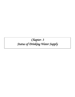 Chapter- 3 Status of Drinking Water Supply