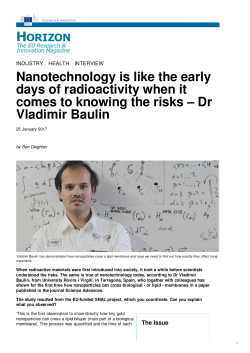 Nanotechnology is like the early days of radioactivity when it comes