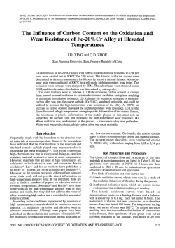 The Influence of Carbon Content on the Oxidation and
