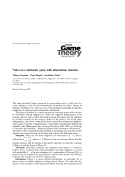 Notes on a stochastic game with information structure