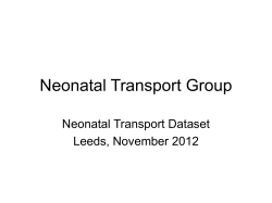 NTG dataset presentation - Neonatal Transport Group