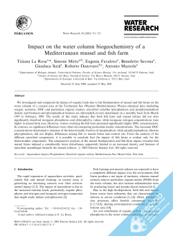 Impact on the water column biogeochemistry of a Mediterranean