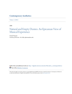 Natural and Empty Desires: An Epicurean View of Musical Experience